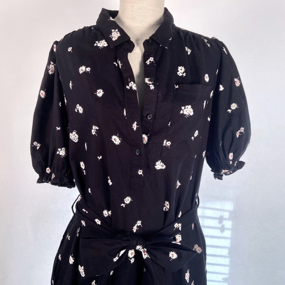 Lucky Brand Camille Shirt Dress Black Multi